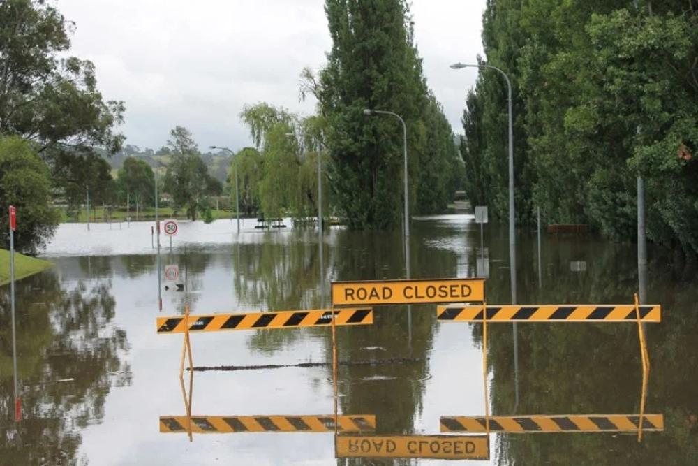 TC MAP rapid response emergency traffic control providing barriers and signage for flooded road closures-